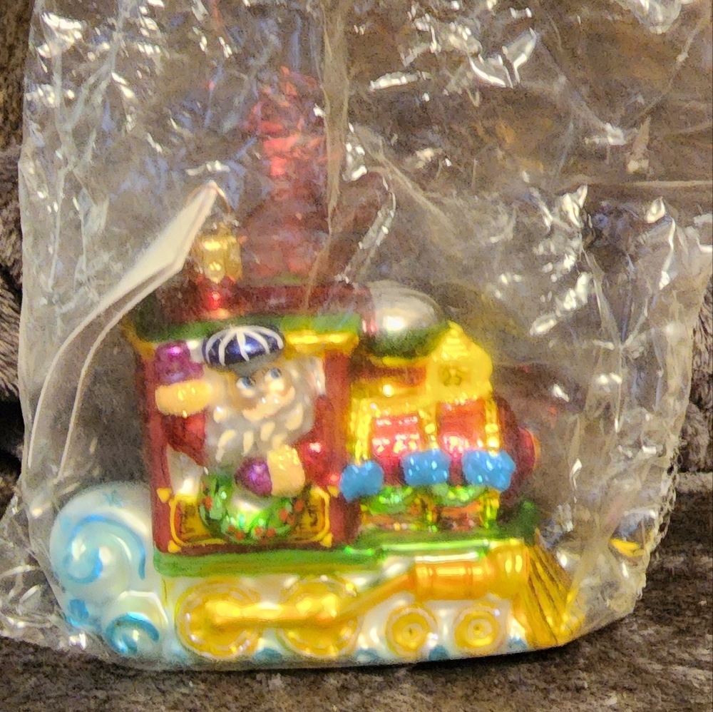 Vintage Christopher Radko North Pole Junction Glass Ornament